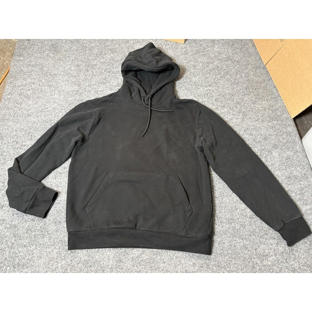 J.CREW Hoodie Mens M Black Fleece Long Sleeve Kangaroo Pullover Casual